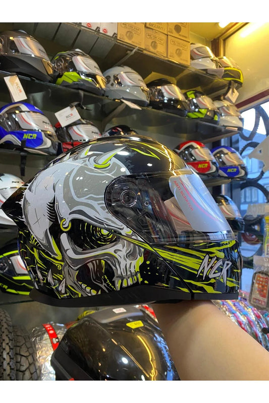 NCR ÇENE AÇILIR GÜNEŞ GÖZLÜKLÜ KASK NCR KASK SARI SİYAH